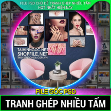 File psd tranh ghép nhiều tấm 2023